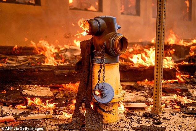 Why could the fire hydrants in Pacific Palisades, currently experiencing the most devastating fire in LA history, run out of water or dry before the first embers appeared?