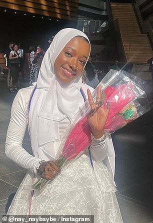 Abdul-Rahman, seen here, said the director told her she couldn't receive her diploma because of the laughter after her dance move