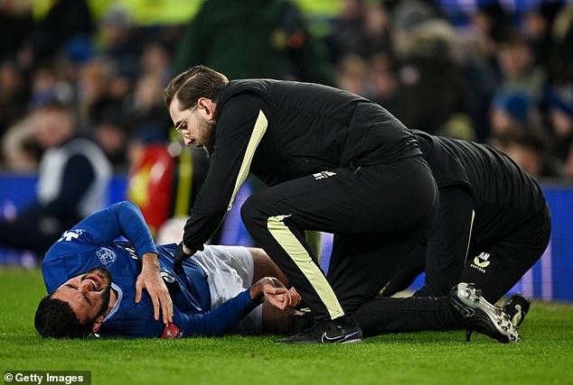 Injury-prone striker Armando Broja was carried off on a stretcher 19 minutes after coming on