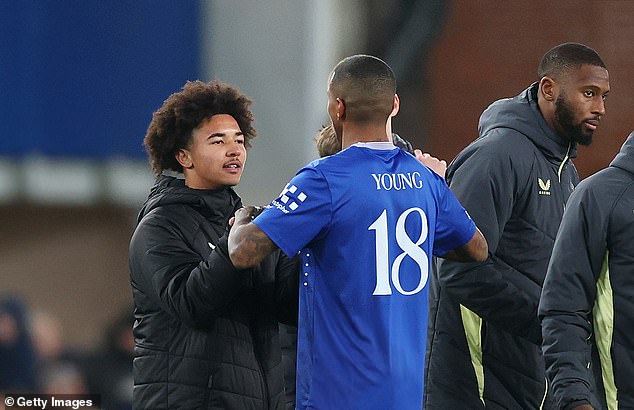 Ashley Young came on as a substitute in the second half, but his son Tyler remained on the bench