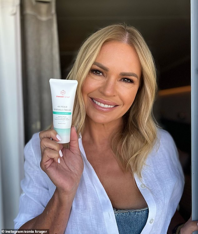 Sonia Kruger's favorite product is the 48 HOUR WRINKLE FREEZE ICE ROLLER MASK