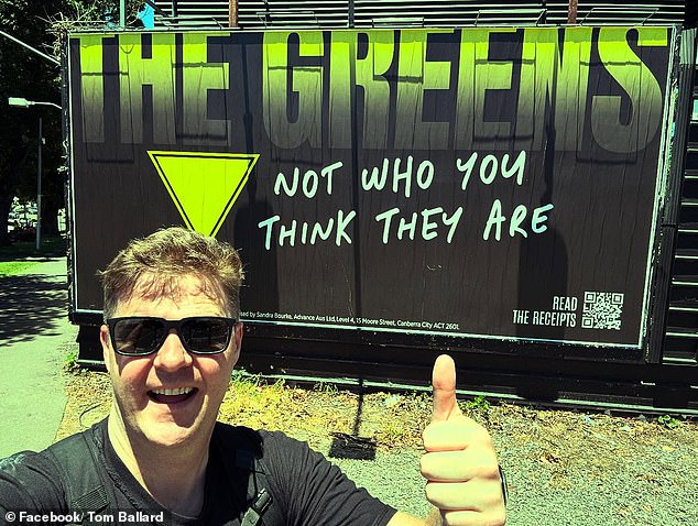 High-profile Greens supporter comedian Tom Ballard, who has carried out fundraisers for the party and against whom no allegations of misconduct have been suggested, has certainly taken notice of Advance's campaign