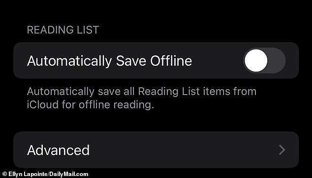 Open Settings, scroll down and tap 'Safari'. Then scroll all the way down to the bottom of the screen, where it says 