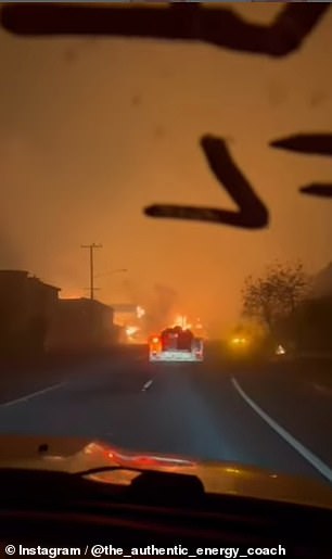 In a post on Wednesday, Emma shared a clip of the ongoing devastation as she and her family drove away from the fires.