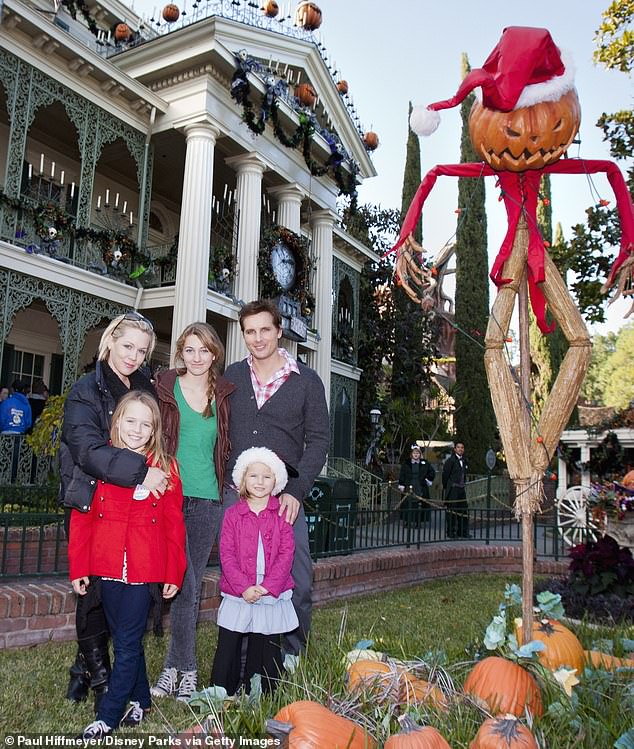 She and Pete met on the set of their 1995 film An Unfinished Affair and married in January 2001 (the family pictured in 2011)