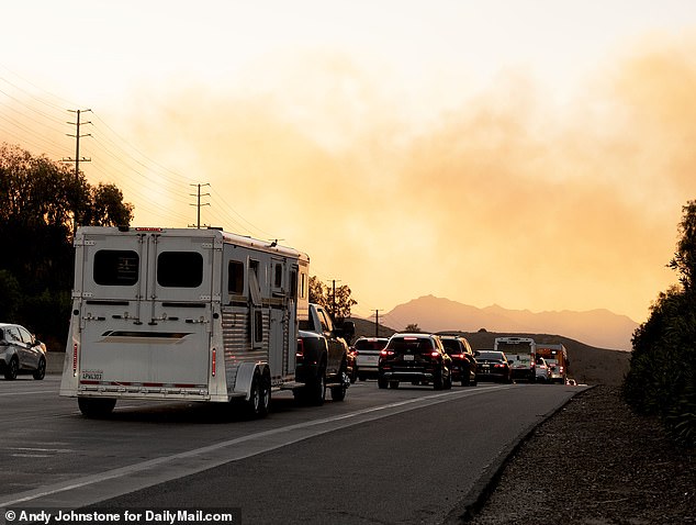 Mandatory evacuation orders are in effect in Calabasas and Hidden Hills, causing chaos on the roads