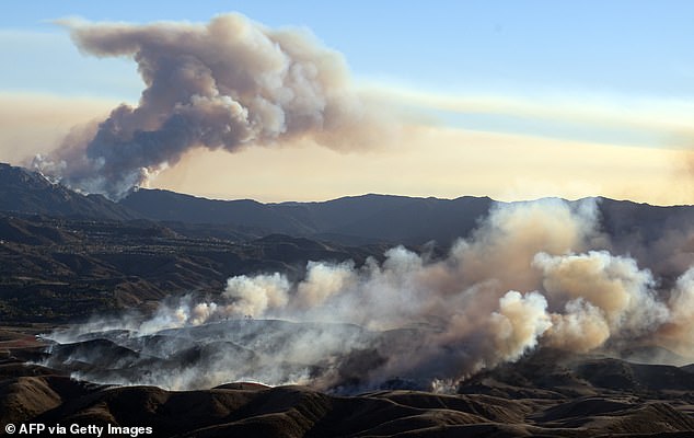 The affluent suburbs of Calabasas and Hidden Hills, home of the Kardashians, have been placed under urgent evacuation orders as another apocalyptic fire rages through West Hills