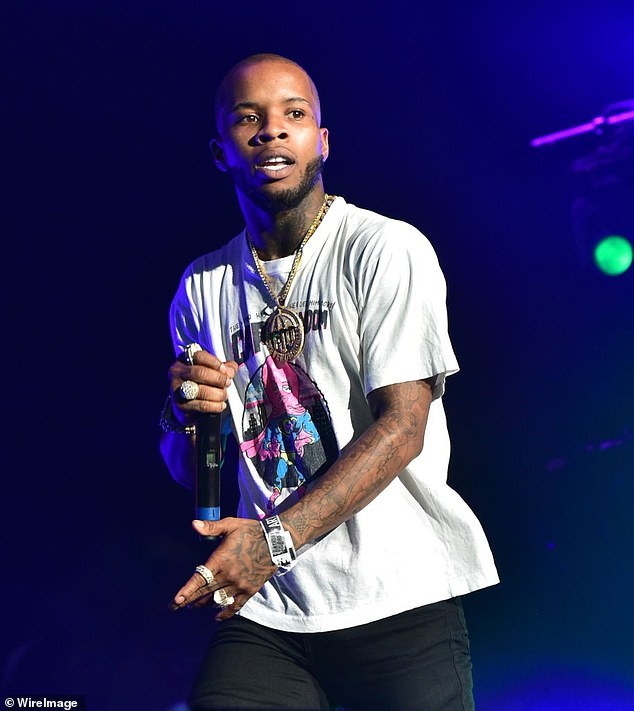 The Sweetest Pie artist said she feared Lanez (pictured in 2018 in Atlanta) would seek violent retaliation against her after he was released from custody.