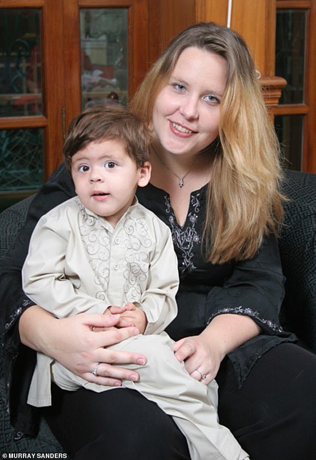 Mother Christine is seen with her son Suleman when he was a toddler, two years old