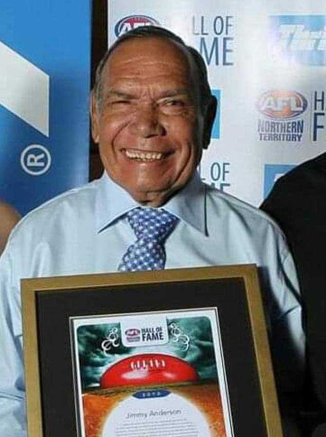 Jim Anderson (pictured) played for the Darwin Buffaloes in the 1950s and 1960s, winning three premierships while playing for the club