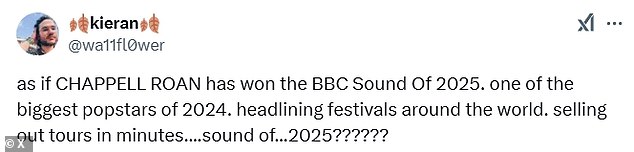 Amid the artist's recent win following her global success, fans took to X to complain about the 'pointless' win, declaring the BBC 'got it wrong'