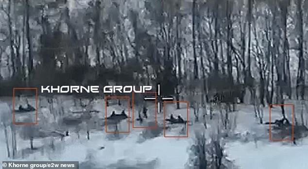 The Khorne Group – an organization affiliated with Kyiv's armed forces in the 116th Separate Mechanized Brigade and the 95th Air Assault Brigade – shared images of what appeared to be North Korean soldiers stunned by a Ukrainian FPV drone overhead