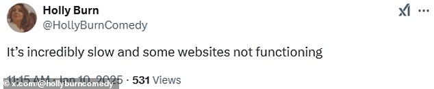 However, several users still seem to be experiencing issues. Commenting on Hyperoptic's update, one user wrote: 'It's incredibly slow and some websites don't work'