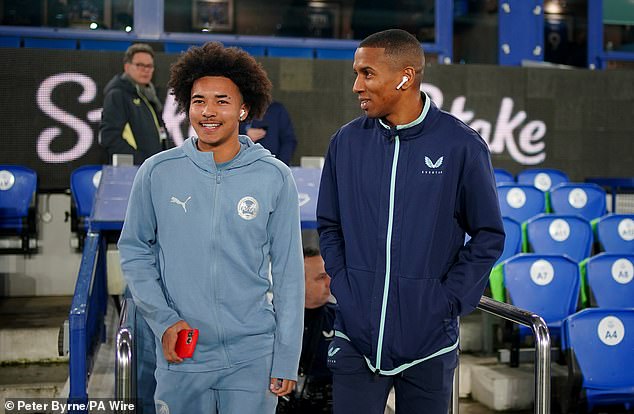 The two Youngs could be seen smiling as they emerged from the tunnel before kick-off