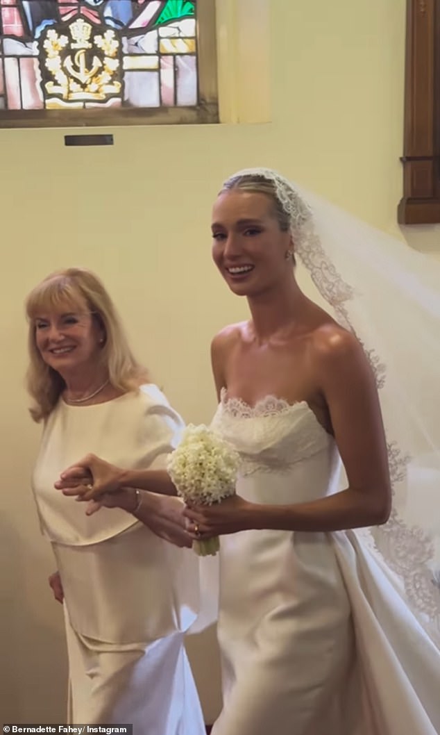 Bernadette shared a video on Instagram on Thursday of her walking down the aisle on her big day