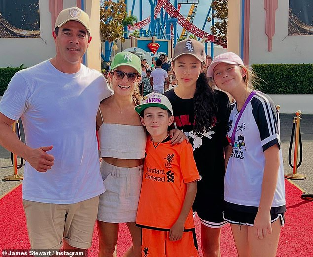 In the photos, the actors cuddled up with James' daughter Scout, who he shares with ex Jessica Marais, and Ada's son Johnas with former partner Adam Rigby