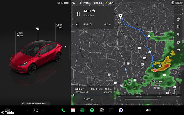 New screen upgrades - available in all Ys via OTA updates - including precipitation overlay feature added to maps - which tracks live weather data