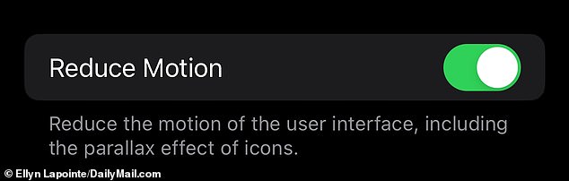 Enabling the 'Reduce Motion' setting will disable the parallax effect, an unnecessary aesthetic feature that takes up extra battery life