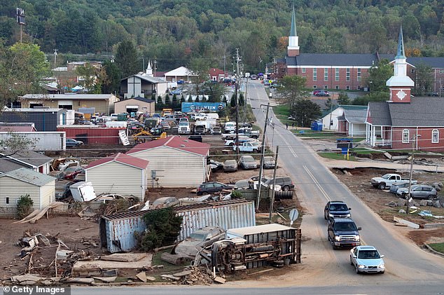 The outer Asheville community of Swannanoa was hit hard by Hurricane Helene, with many of its residents losing their homes. Swannanoa, NC, October 4, 2024