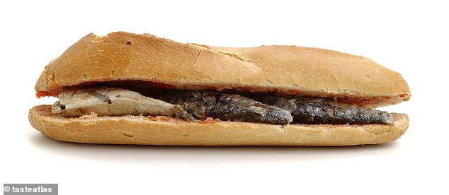 In second place was the Spanish bocadillo de sardinas, with a score of 1.9