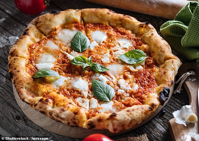 In second place was the Neapolitan pizza. Traditionally, the Italian dish has a relatively thin crust, except for the edge, which puffs up like a small bicycle tire when baked (stock photo)