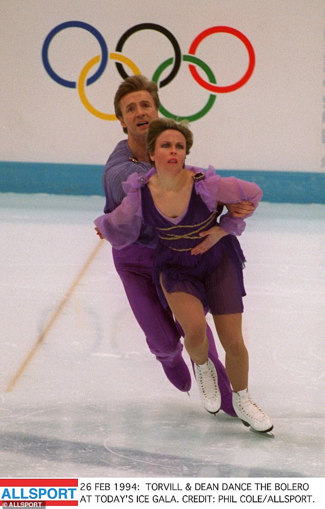 Torvill and Dean reprise their iconic skate on Ravel's Bolero during the Winter Olympics