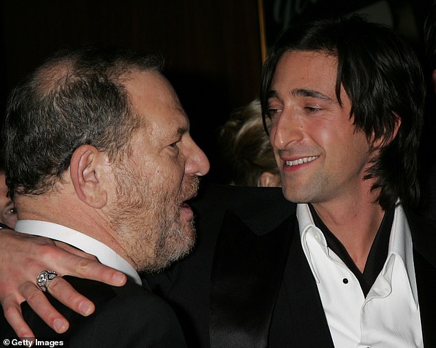 Harvey Weinstein and actor Adrien Brody pictured together at an afterparty in 2006