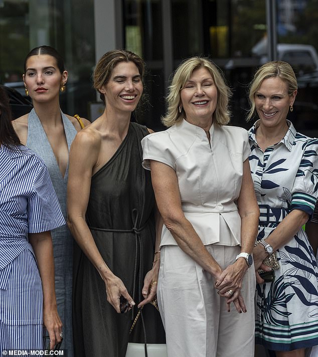 King Charles III's niece, 43, showed off her style as she attended the VIP event with socialite Delfina Blaquier (second from left), 44, and her daughter Aurora Figueras (far left)