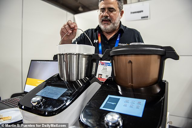 Pictured above is CEO Glen Feder with two of his Fromaggio cheese machines