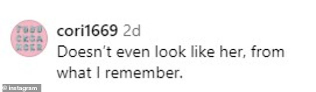 One wrote: 'Doesn't even look like her as far as I remember,' while another added: 'It's crazy how her old face looks compared to now'