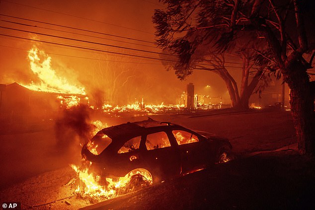 Aside from Rivers, Anthony Hopkins, John Goodman, Miles Teller, Billy Crystal, Mandy Moore and Jen Atkin are among those whose homes were destroyed by the untameable inferno; Palisades fire seen on January 7