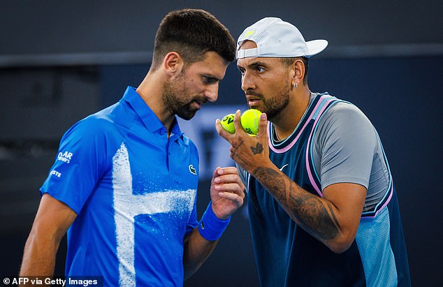 Once sworn enemies, Kyrgios and Novak Djokovic recently played doubles together at the Brisbane International