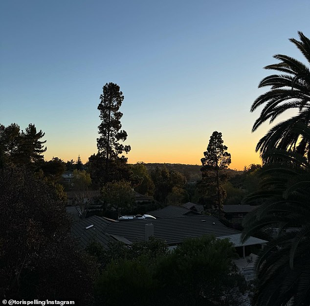 'I leave behind a burning LA. We were indeed okay. We are among the lucky ones. It looked and felt like a movie I had seen too many times,” she wrote