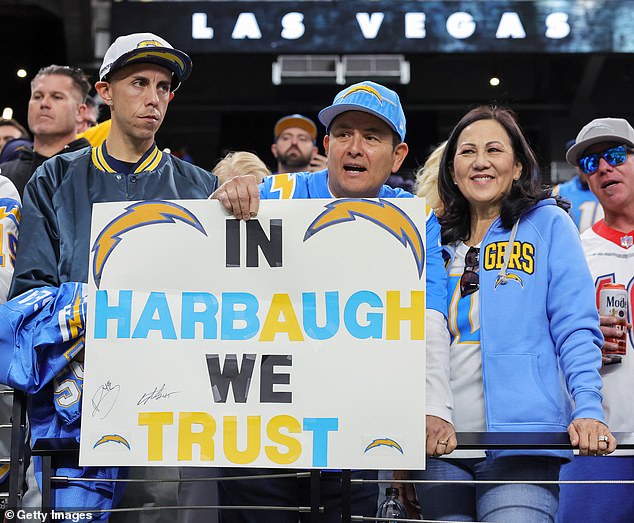 The Chargers' fan base has included Harbaugh as one of their own, hoping for great success