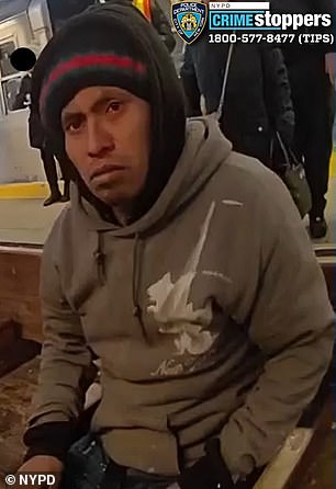 Zapeta-Calil was later caught on camera at the station sitting on a bench and watching the woman go up in flames - but he was not arrested until seven hours later.