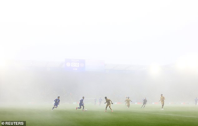 The FA Cup third round at the King Power Stadium was played in foggy conditions