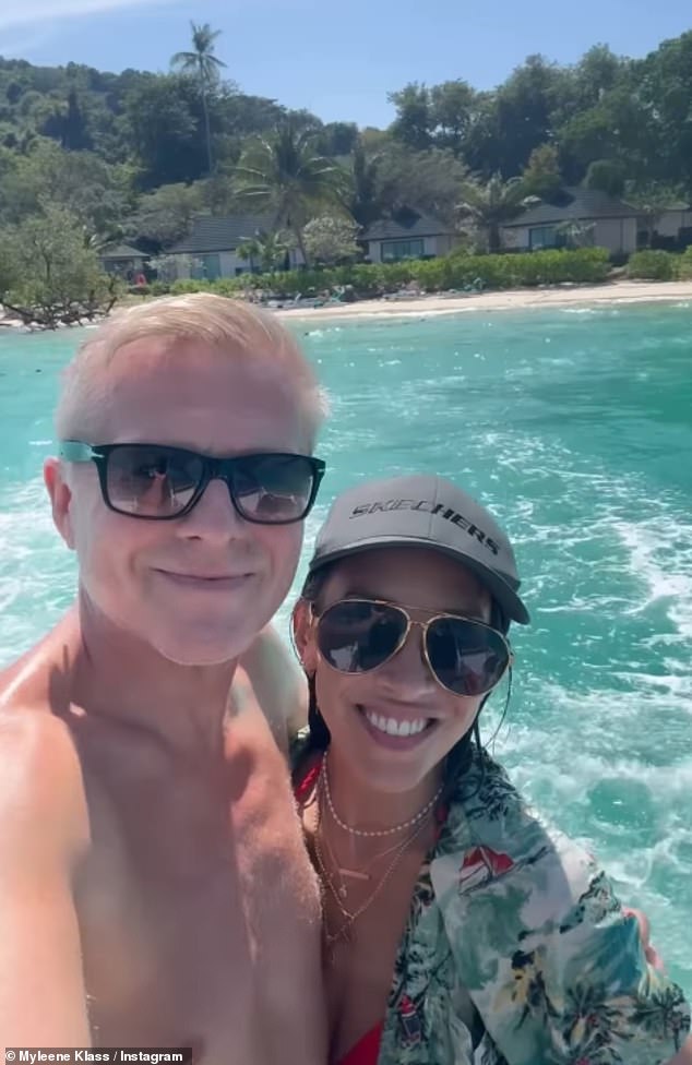 Myleene also posed with her fiancé Simon as the group had plenty of fun with boat trips, swimming in the pool, kickboxing classes and plenty of delicious treats at food markets.