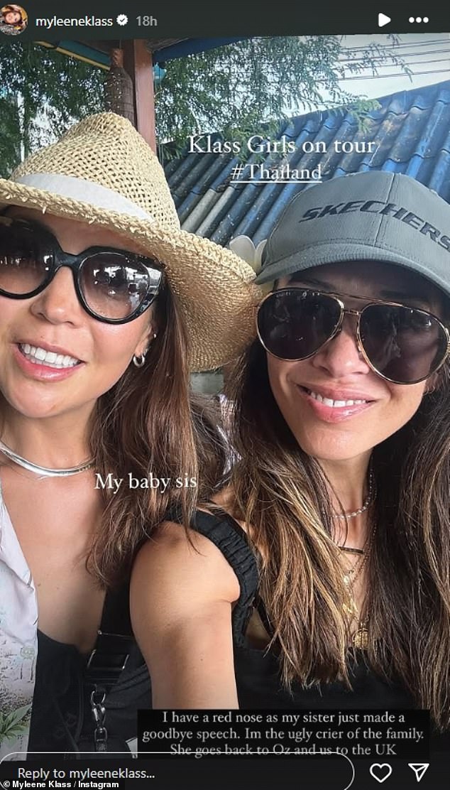 The star then took to her Instagram Stories and posted a photo of her emotional farewell with her younger sister after they spent a week together