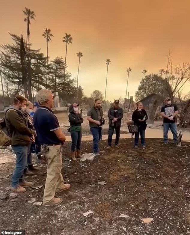 In a haunting clip that has gone viral online, the Halpin family returned to the site of the burned building and gathered in a semicircle to sing Regina Caeli (Queen Of Heaven).