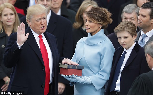 Melania at her husband Donald Trump's inauguration in 2017. This time the former fashion model is inundated with offers to dress her