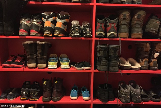 The shoe room of the University Center in Svalbard: the right outdoor clothing is essential to survive the winter