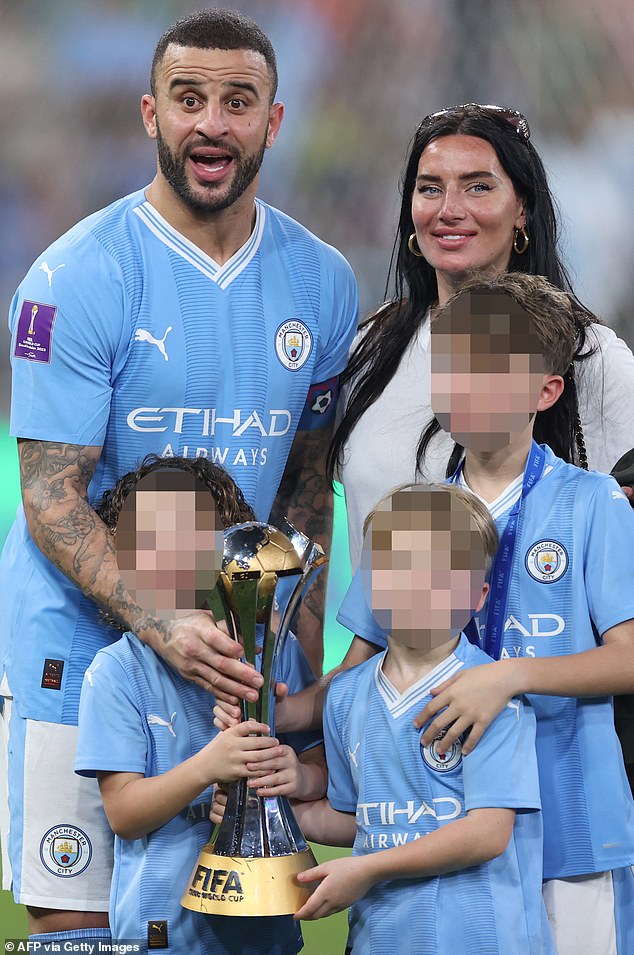 His estranged wife served him with divorce papers in October and if she wants to go through with it, he will face a huge battle for his £27million fortune (pictured with three of their children Roman, 12, Riaan, eight, Reign, six, in December 2023)