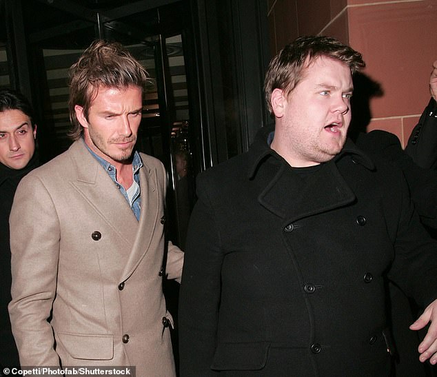 David Beckham and James on a night out in London in 2010