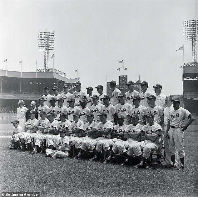 The 1962 New York Mets are on display at the Polo Grounds. Mantilla is pictured on the left side of the second row between Cincinnati Reds pickup Cliff Cook and Chris Cannizzaro