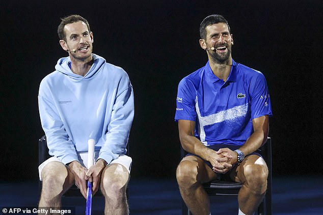 The pair looked relaxed ahead of Djokovic's quest for an eleventh title Down Under