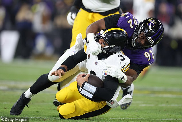 Wilson was sacked four times as the Baltimore Ravens sank the Steelers in the Wild Card round