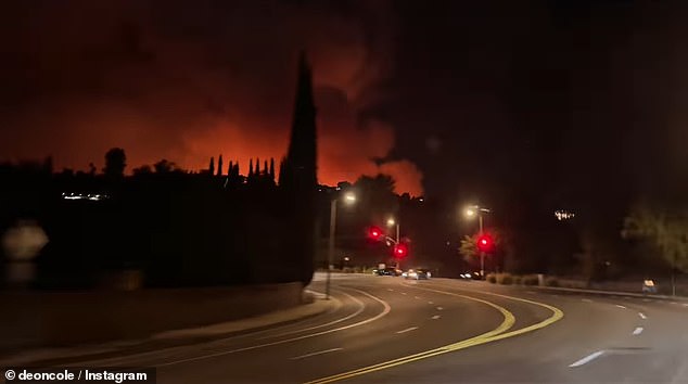 Deon's recording depicted a fiery nighttime scene as he rushed to seek refuge as days-long flames raged through several parts of the sprawling city.