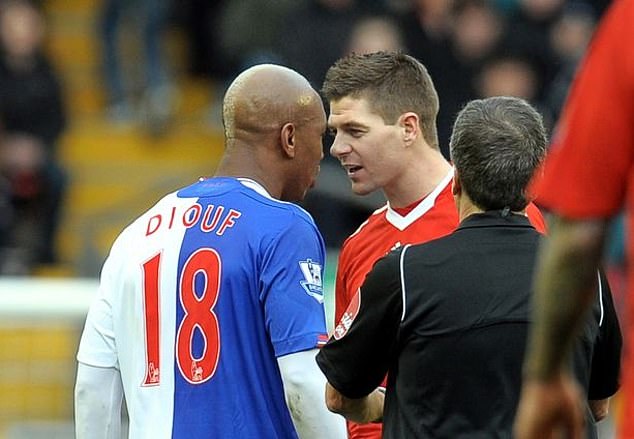 Diouf and Liverpool captain Steven Gerrard almost came to blows during the break of a pre-season match