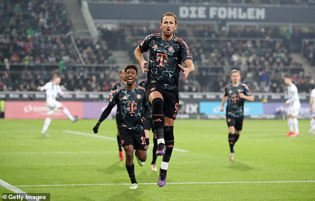 Kane scored 21 goals in as many games with Bayern Munich at the top of the Bundesliga