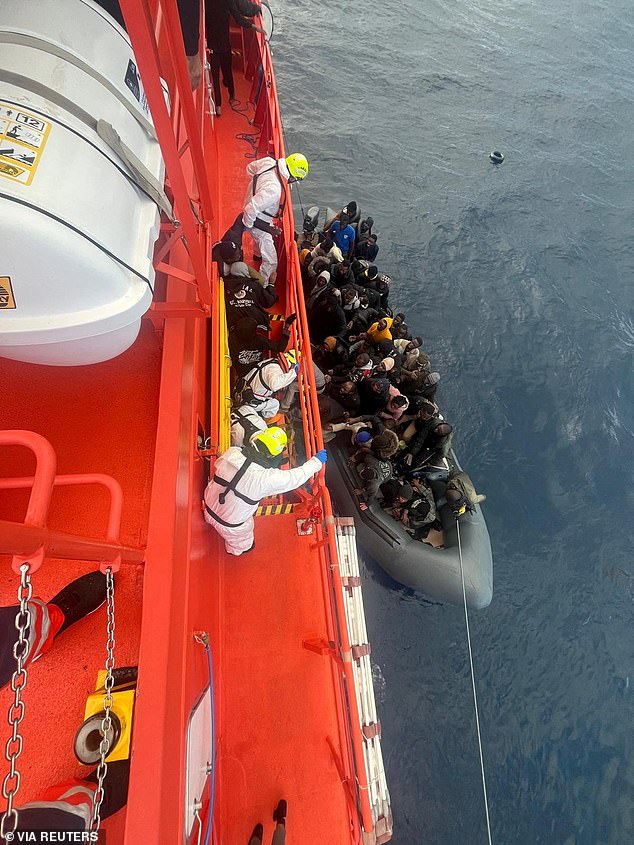 On board the dinghy were more than a dozen women and four children, all reportedly of sub-Saharan descent, who made the treacherous journey across the Atlantic Ocean in an attempt to reach the Canary Islands.